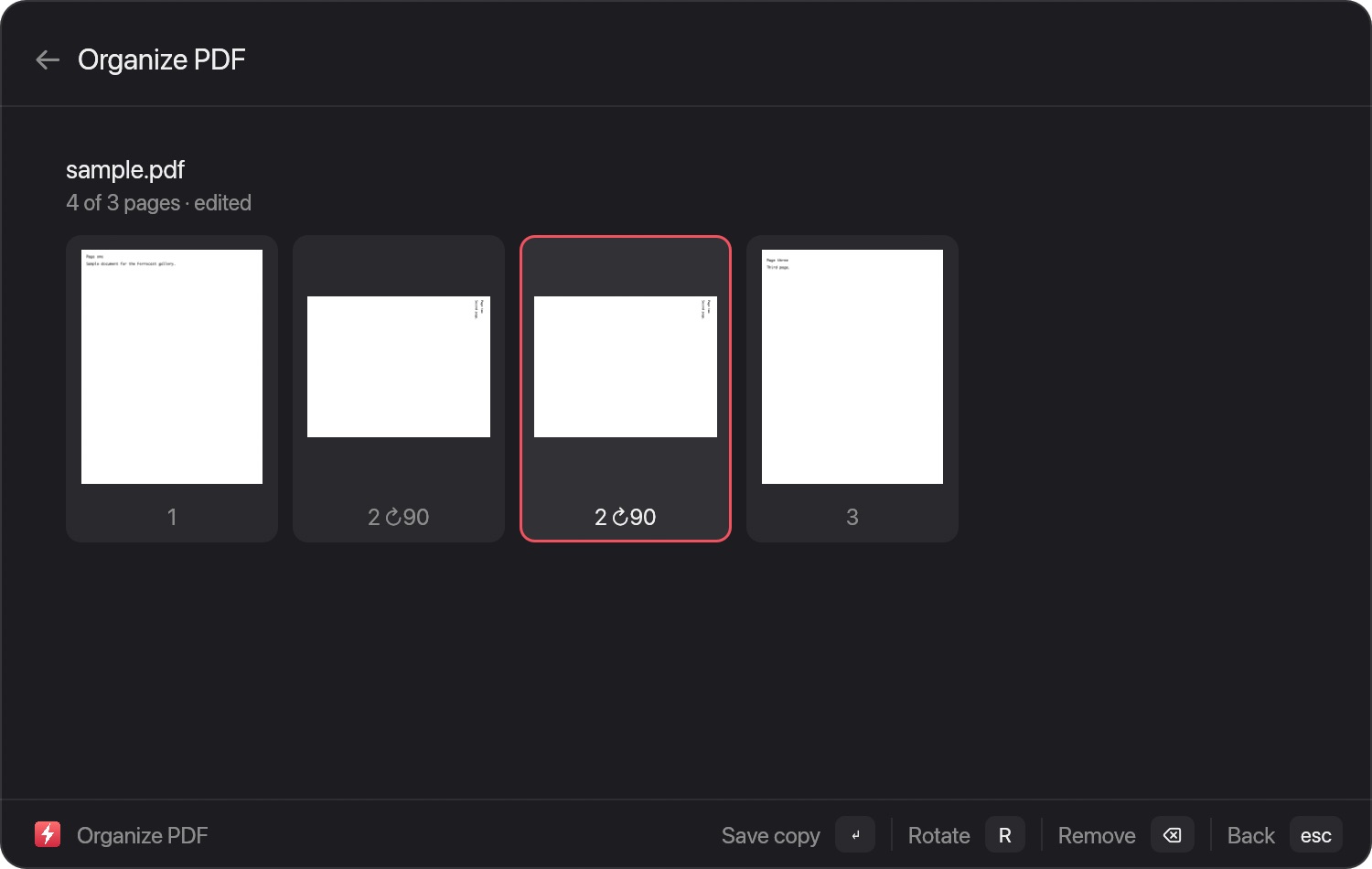 Organize PDF pages
