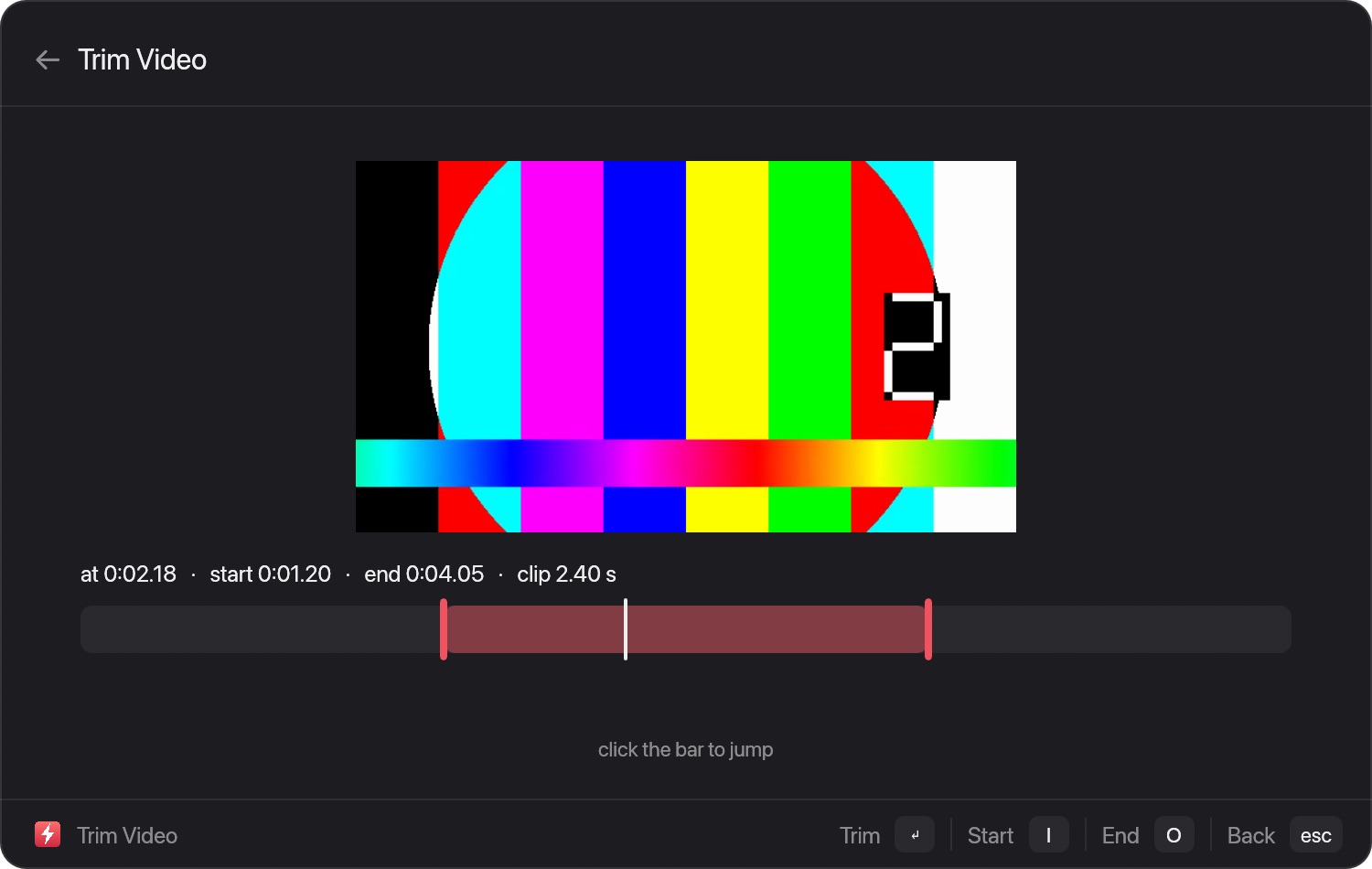 Trim video window